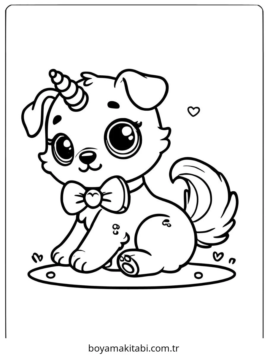 Unicorn boyama sayfası – PDF indir, sevimli karakter