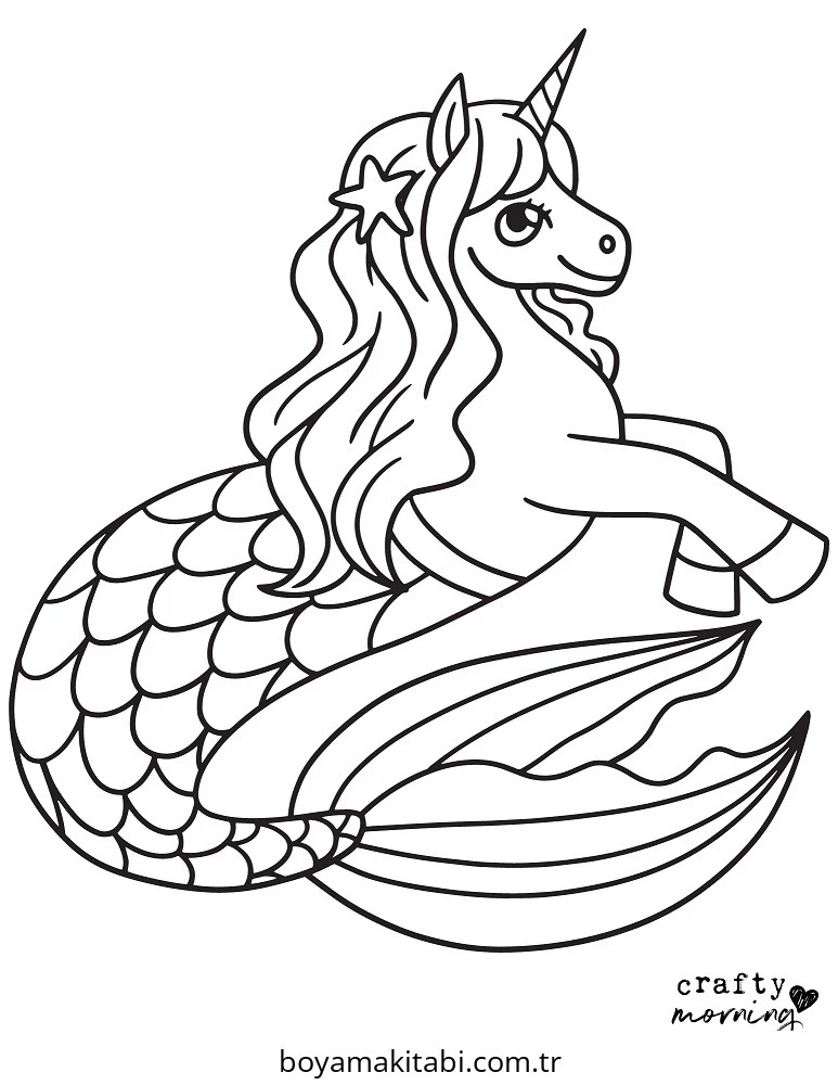 Unicorn boyama sayfası – okul öncesi, evde etkinlik