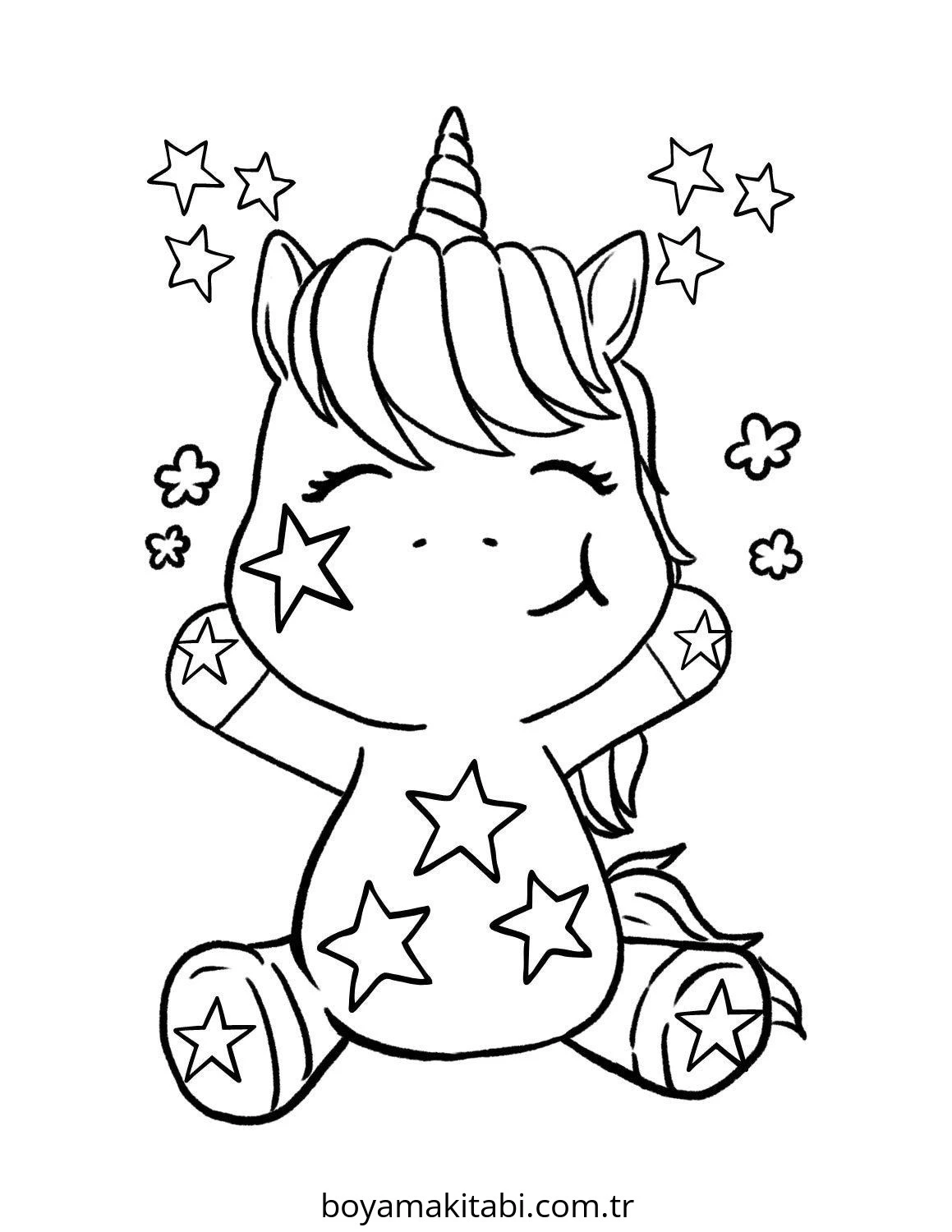 Unicorn boyama sayfası – eğitici aktivite, yaratıcılık