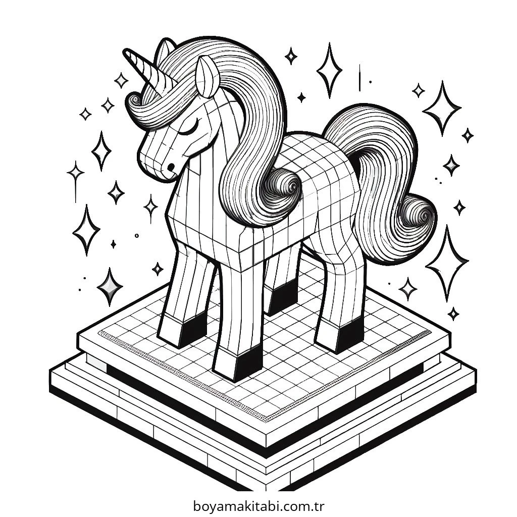 Unicorn boyama sayfası – ücretsiz yazdır, boyama etkinliği