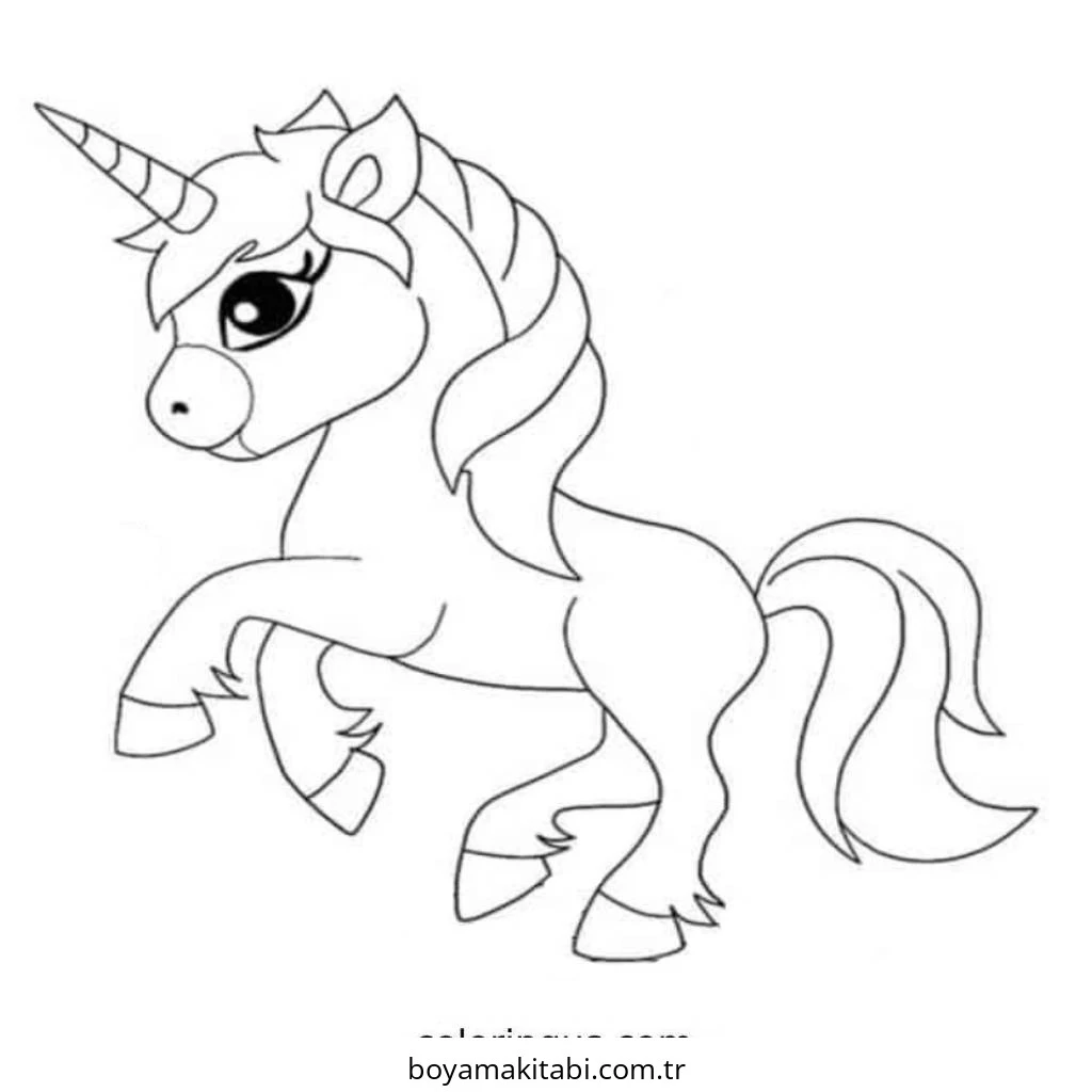 Unicorn boyama sayfası – yaratıcılığı geliştirir, keyifli zaman