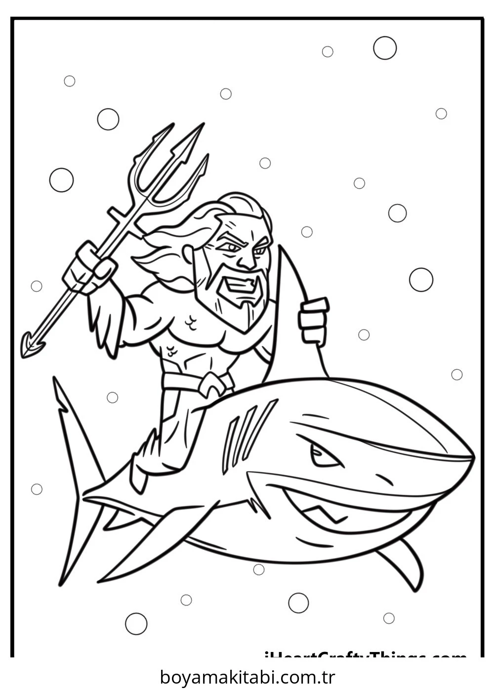 Aquaman boyama sayfası – sanatsal çalışma, çocuklar için