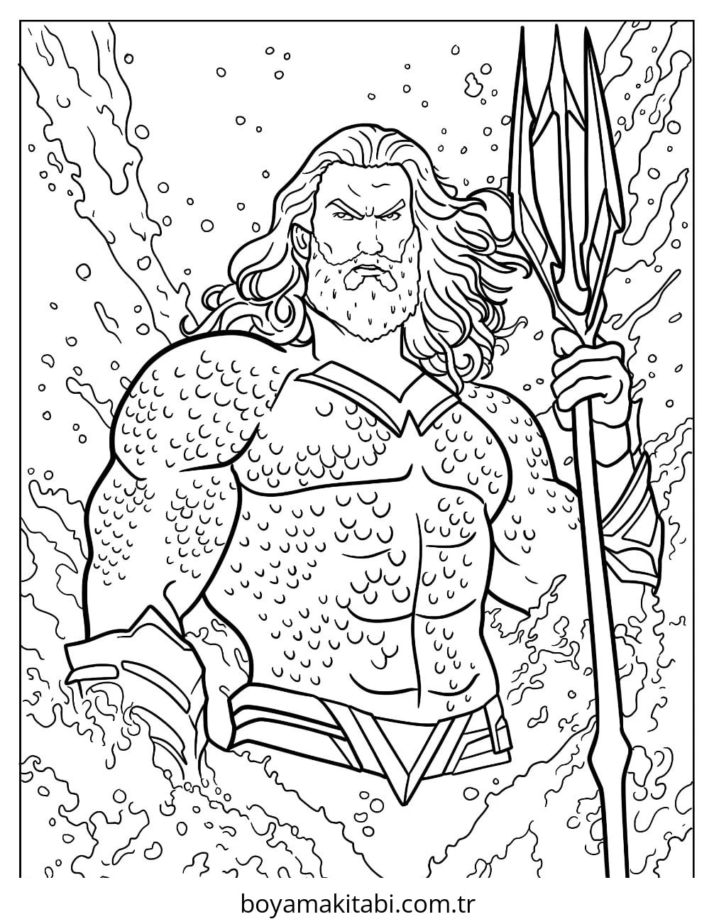 Aquaman boyama sayfası – yaratıcılık, eğlenceli etkinlik