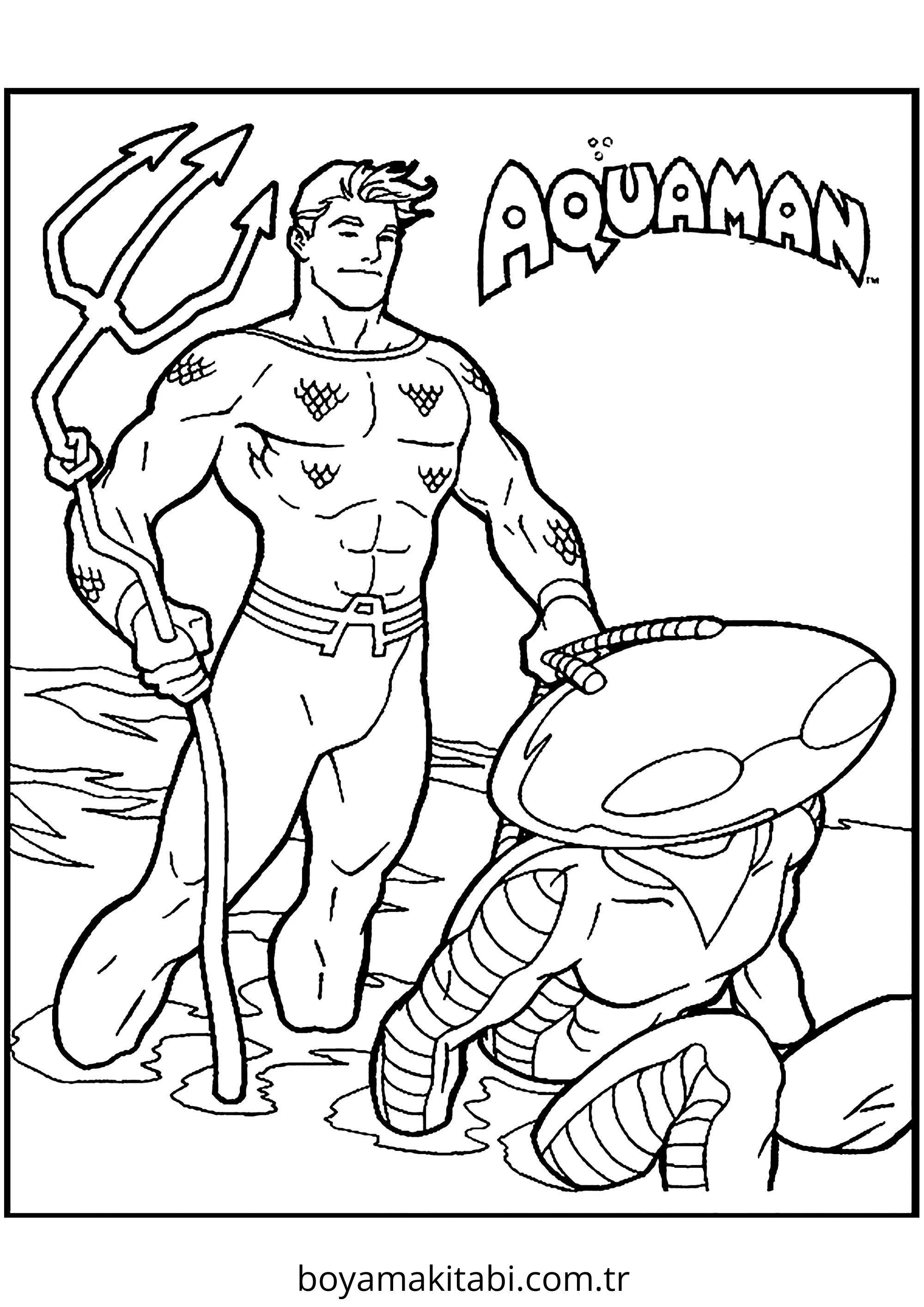 Aquaman boyama sayfası – boyama çalışması, yaratıcılığı geliştirir