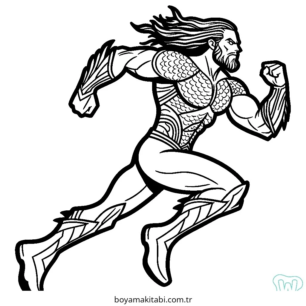 Aquaman boyama sayfası – boyama etkinliği, çocuk aktivitesi