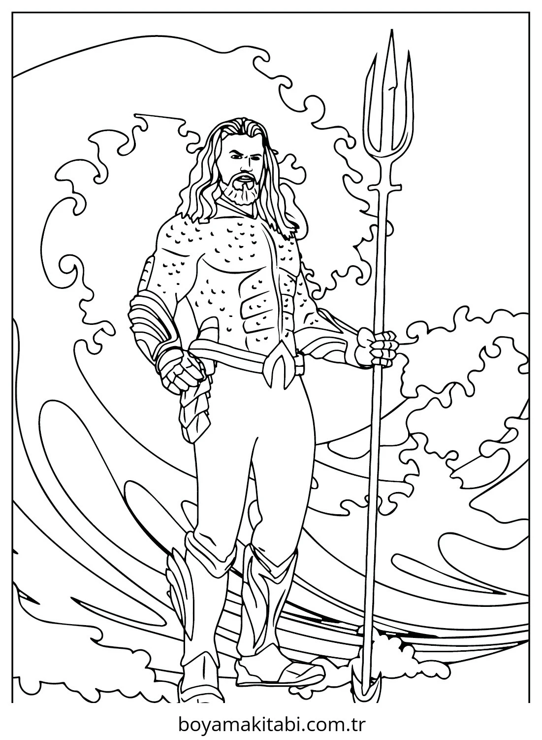 Aquaman boyama sayfası – eğitici aktivite, yaratıcılık