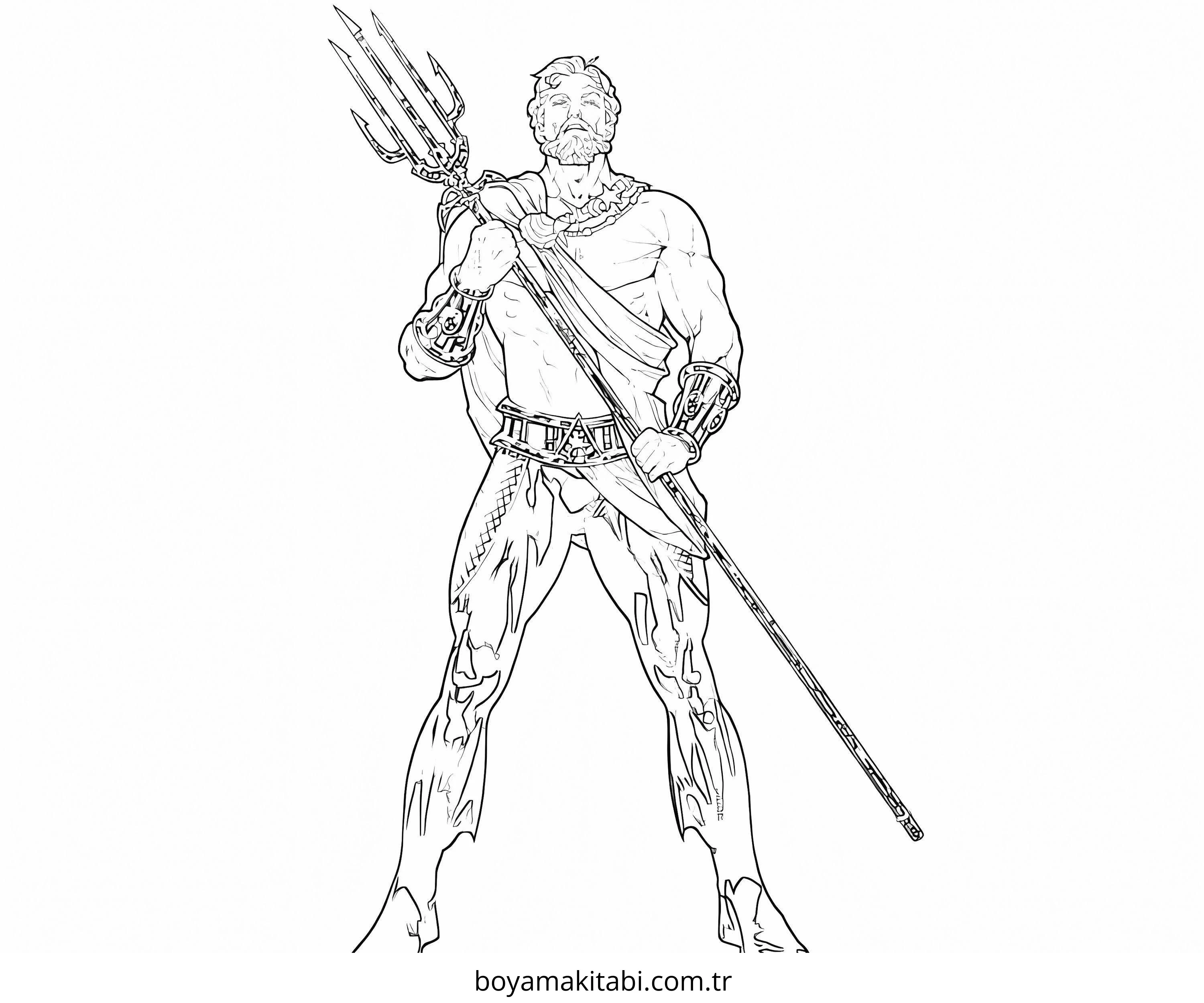 Aquaman boyama sayfası – el becerilerini geliştirir, boyama çalışması