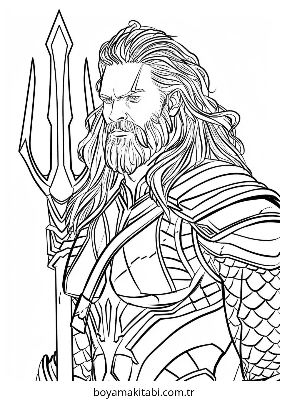 Aquaman boyama sayfası – eğitici aktivite, yaratıcılık