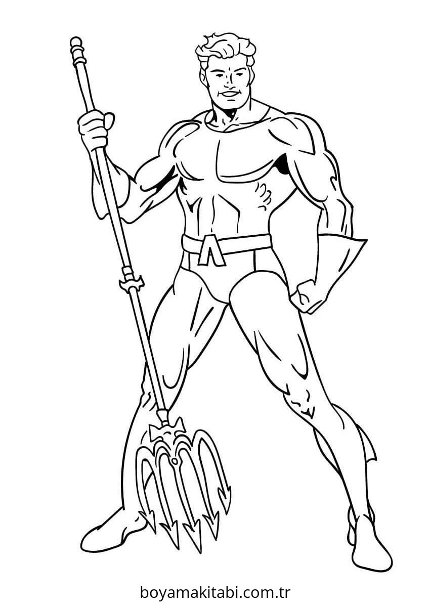 Aquaman boyama sayfası – evde etkinlik, ücretsiz yazdır