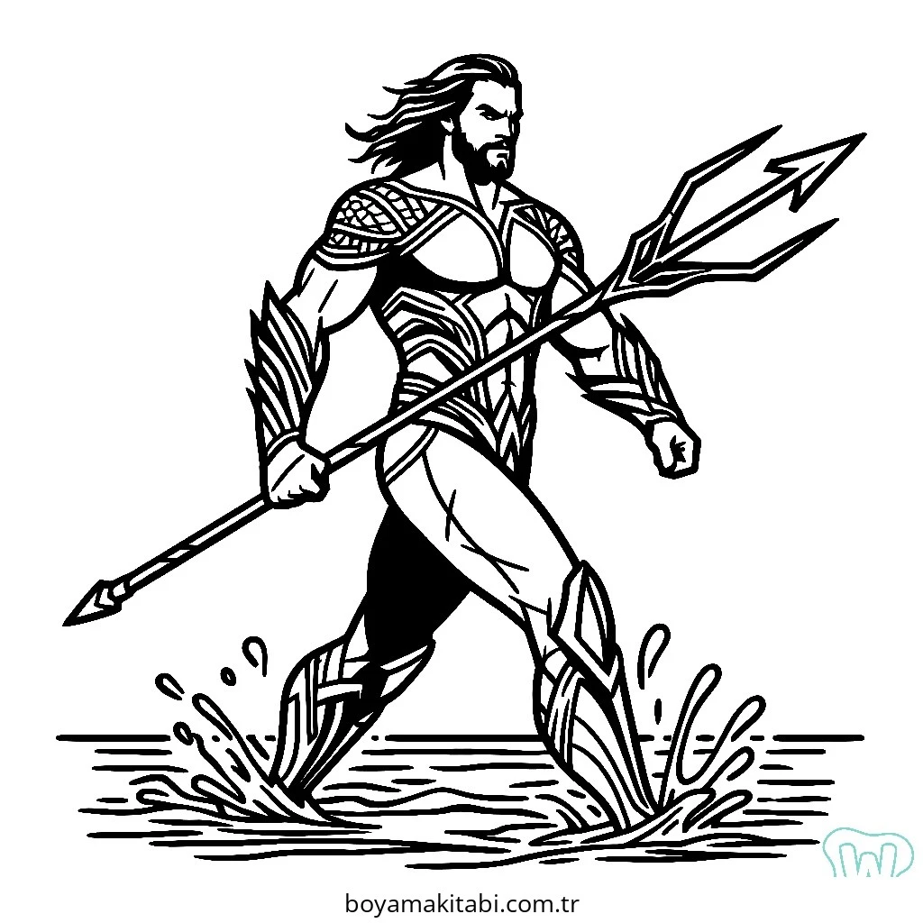Aquaman boyama sayfası – sanatsal çalışma, çocuklar için