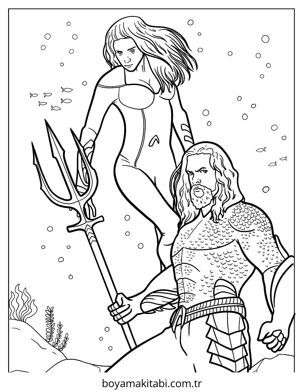 Aquaman boyama sayfası – yaratıcılık, eğlenceli etkinlik