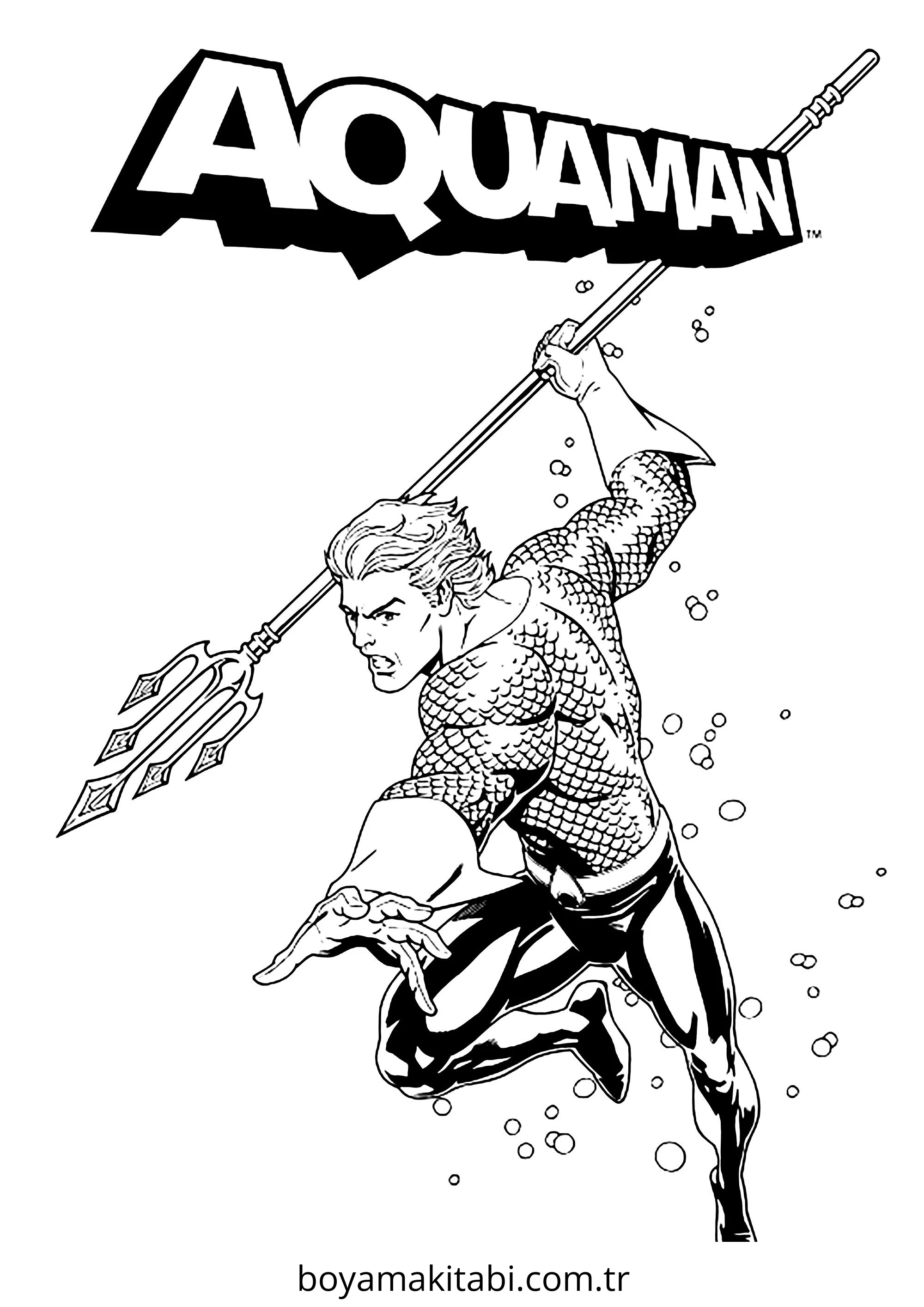 Aquaman boyama sayfası – ücretsiz yazdır, boyama etkinliği