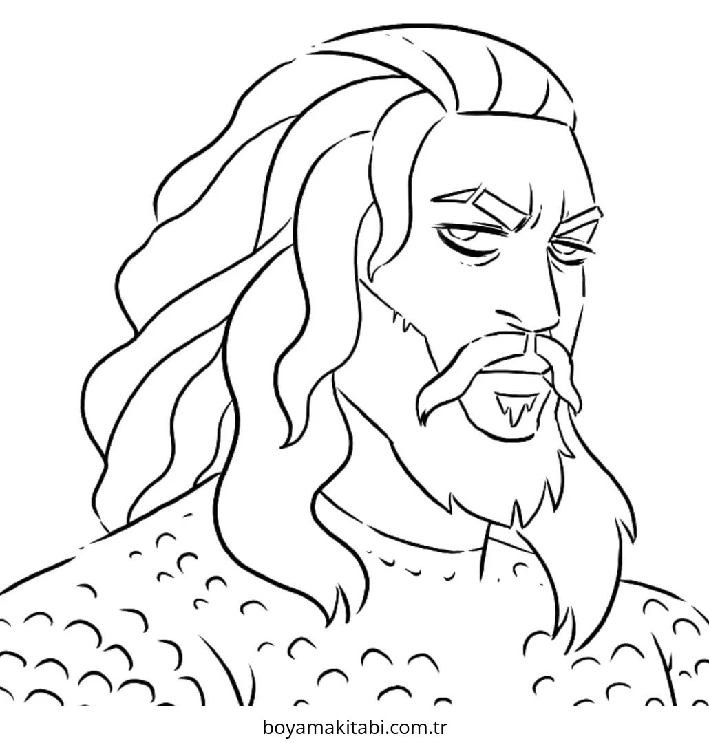 Aquaman boyama sayfası – çocuklar için, çizgi film temalı