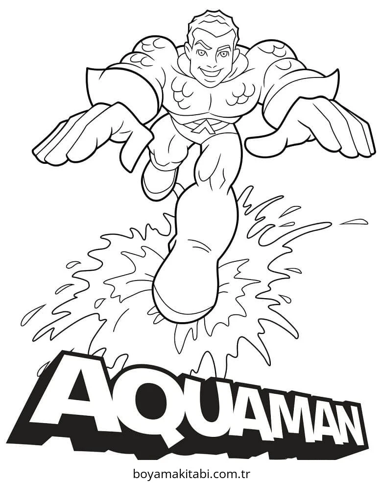 Aquaman boyama sayfası – eğlenceli etkinlik, el becerilerini geliştirir