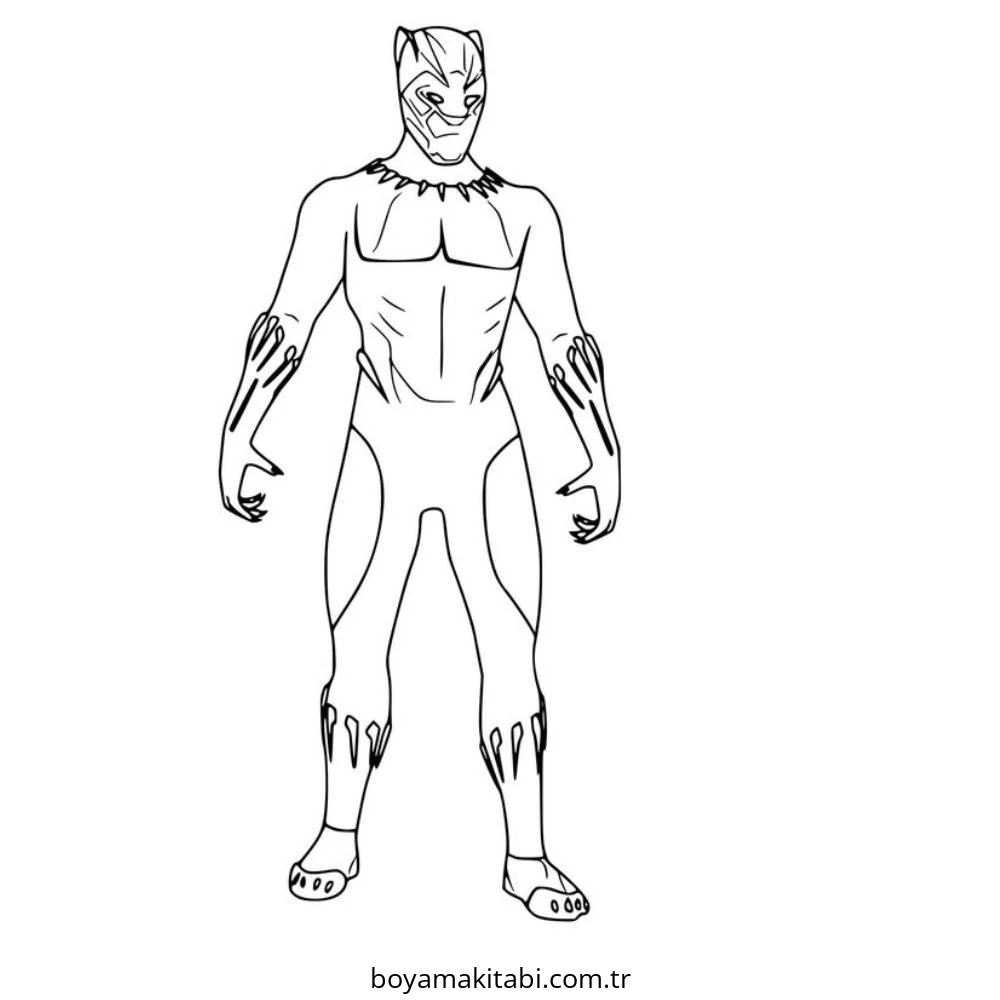 Black Panther boyama sayfası – keyifli zaman, renkli çizimler