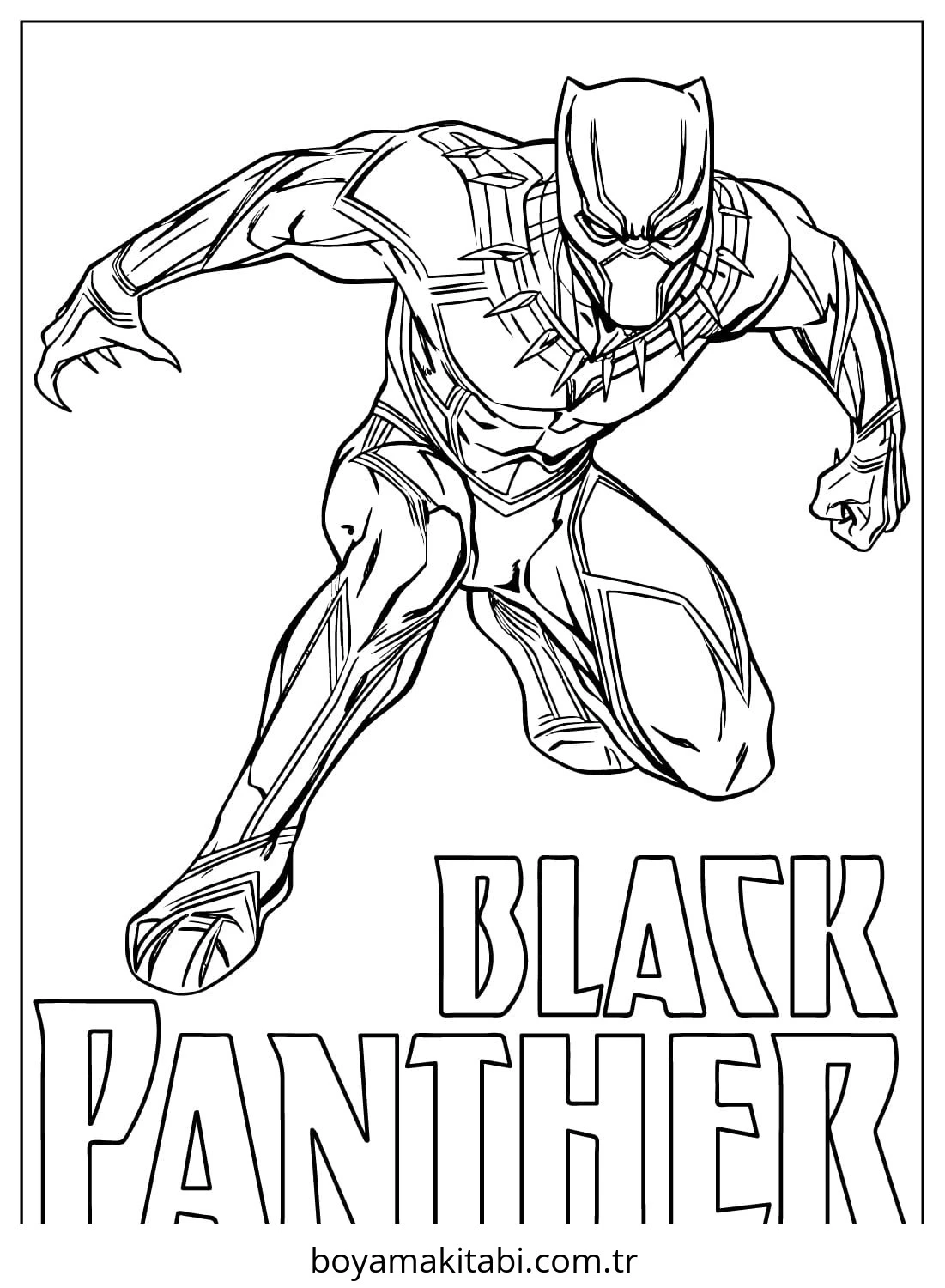 Black Panther boyama sayfası – yaratıcılığı geliştirir, keyifli zaman