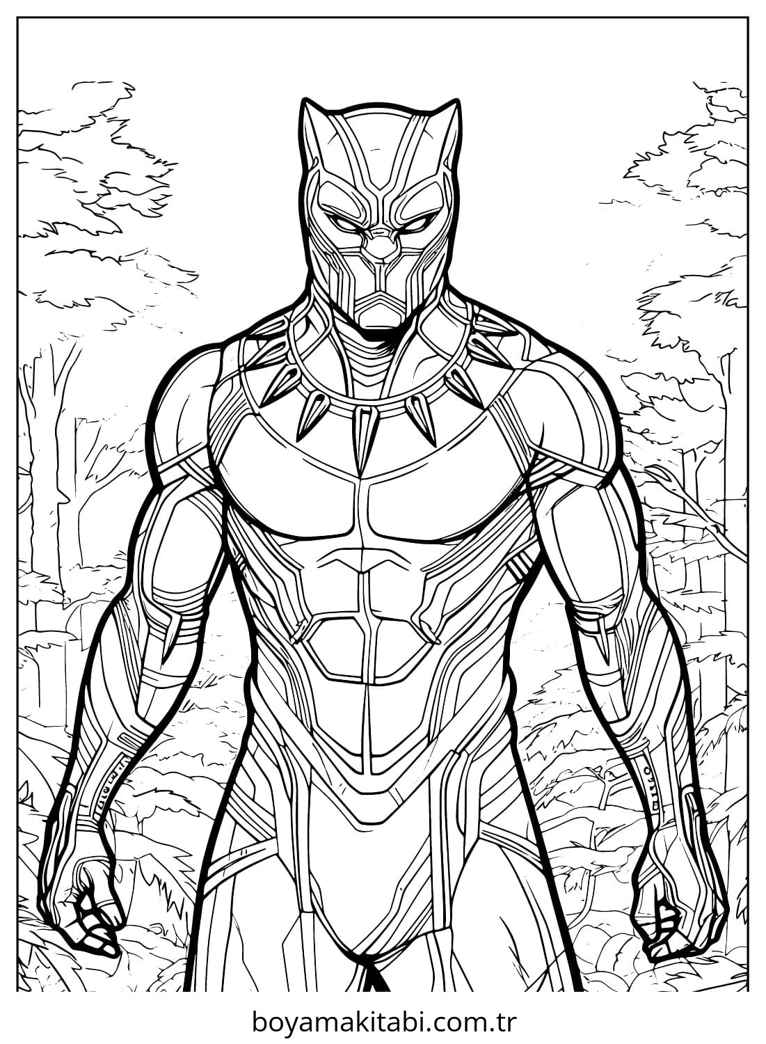 Black Panther boyama sayfası – yaratıcılığı geliştirir, keyifli zaman