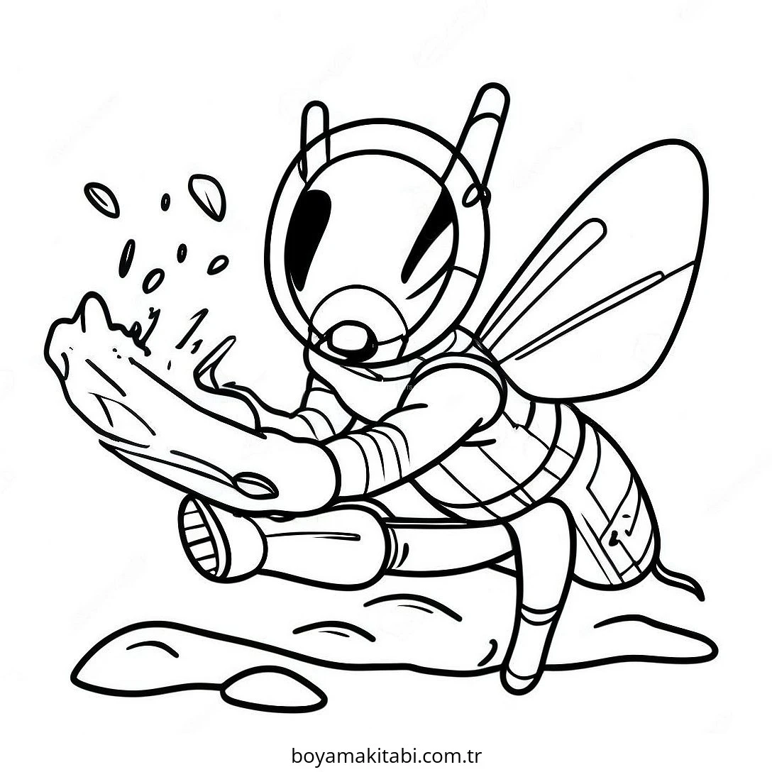 Ant Man boyama sayfası – sanatsal çalışma, çocuklar için