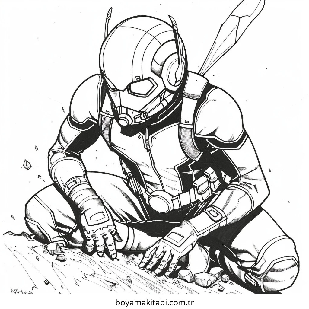 Ant Man boyama sayfası – boyama çalışması, yaratıcılığı geliştirir