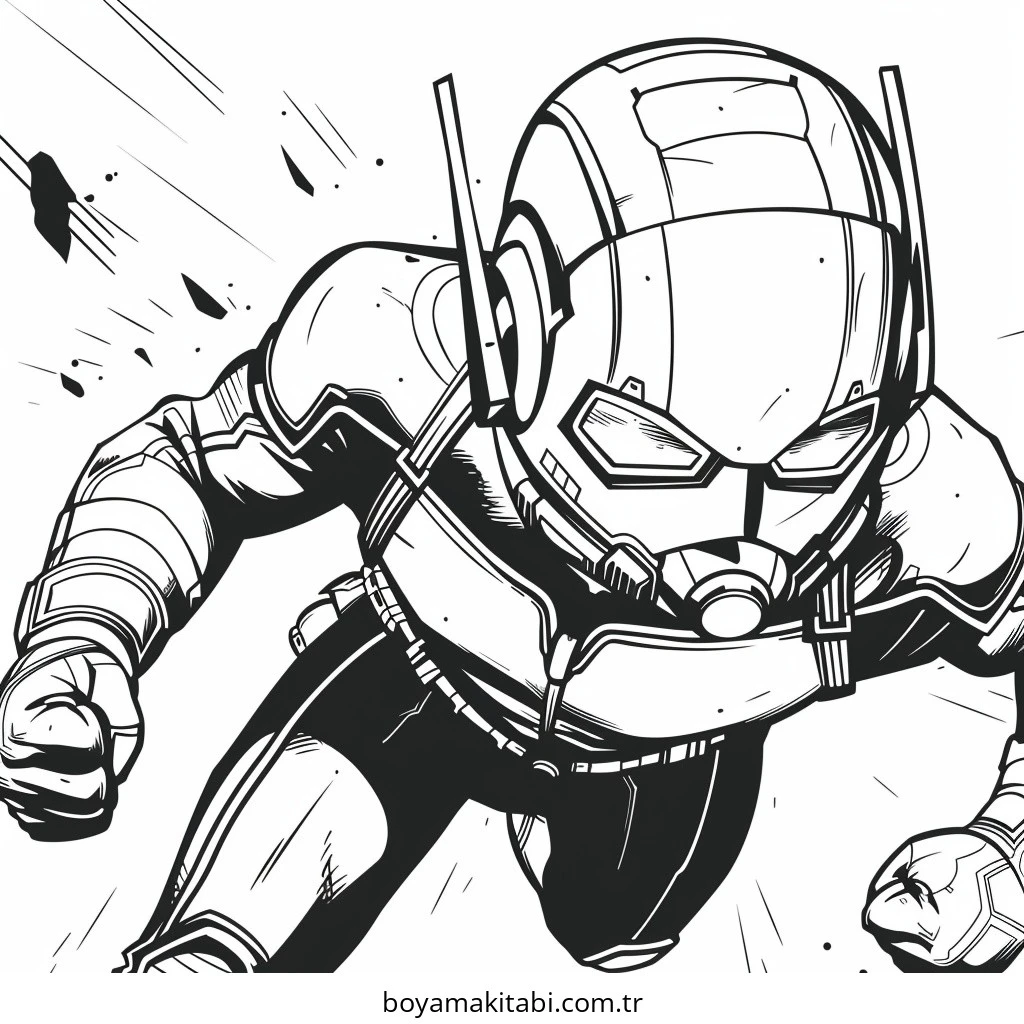 Ant Man boyama sayfası – el becerilerini geliştirir, boyama çalışması