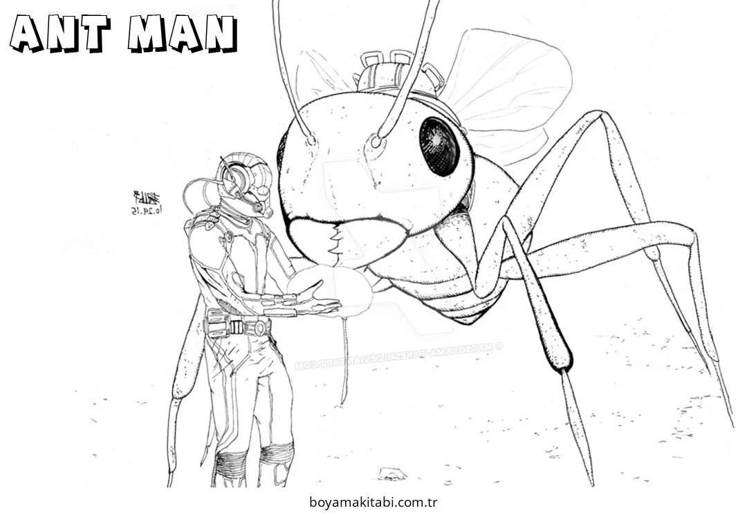 Ant Man boyama sayfası – keyifli zaman, renkli çizimler