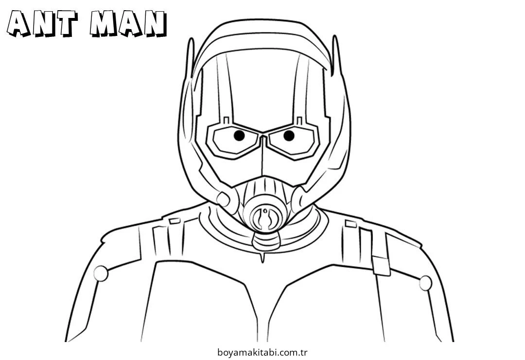Ant Man boyama sayfası – PDF indir, sevimli karakter