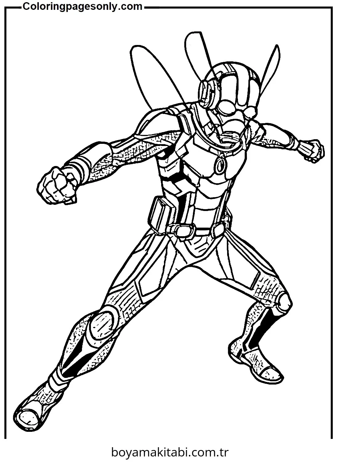Ant Man boyama sayfası – kolay boyama, eğitici aktivite