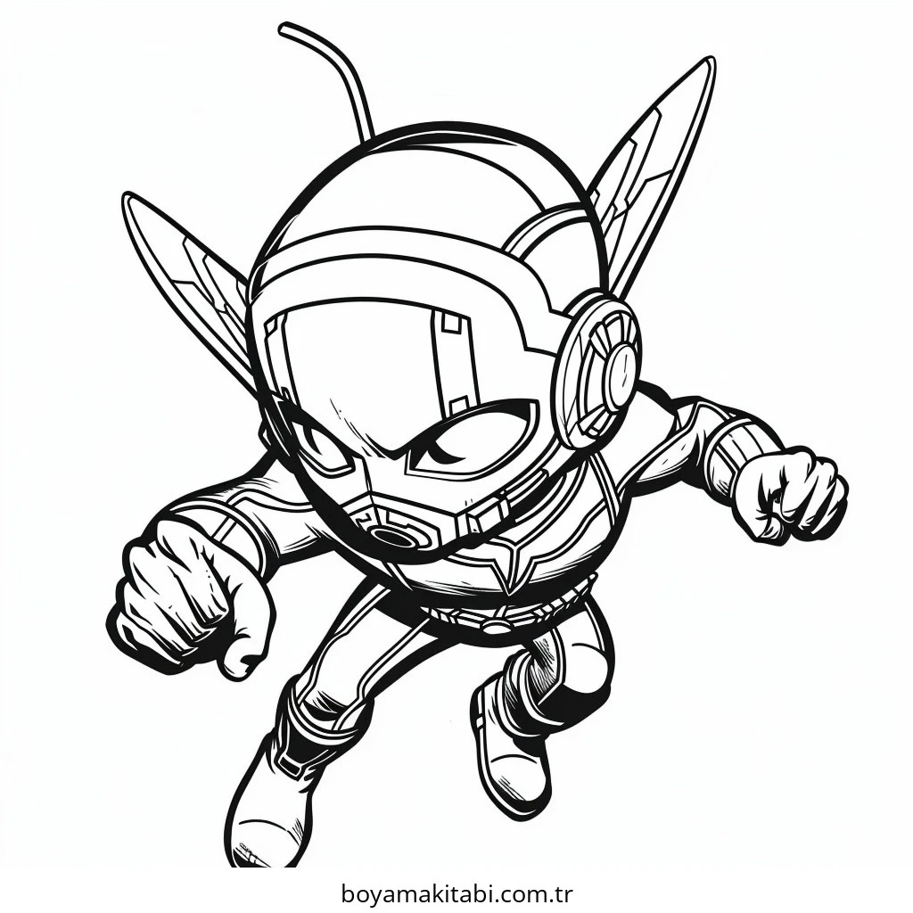 Ant Man boyama sayfası – eğlenceli etkinlik, el becerilerini geliştirir