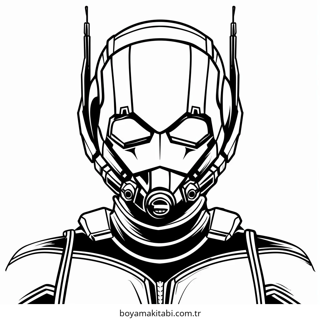 Ant Man boyama sayfası – sevimli karakter, sanatsal çalışma