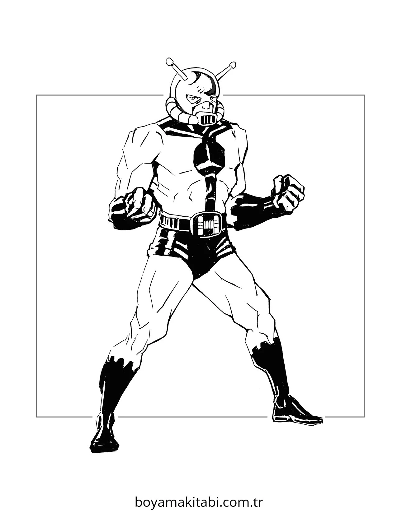 Ant Man boyama sayfası – sanatsal çalışma, çocuklar için