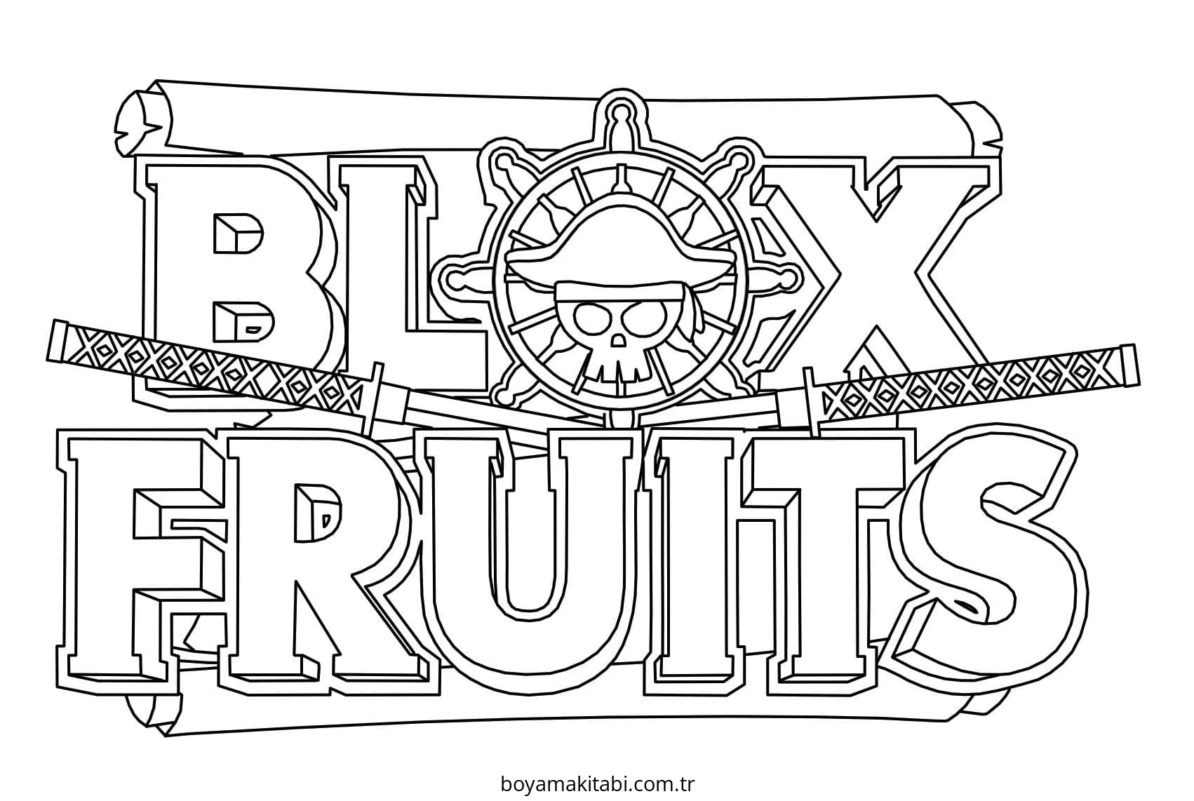 Blox Fruits boyama sayfası – renkli çizimler, okul öncesi