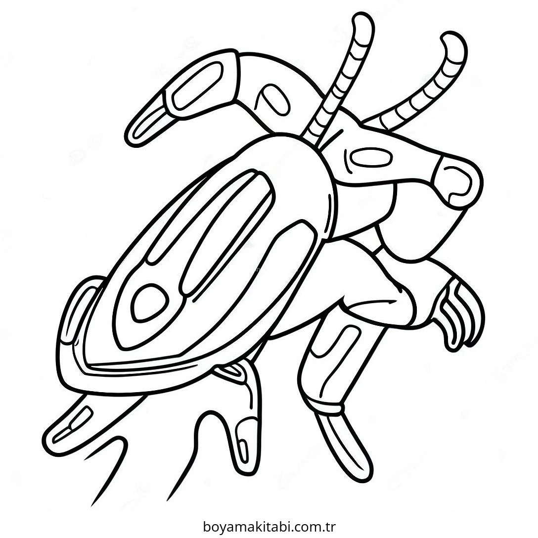 Blue Beetle boyama sayfası – çocuk aktivitesi, PDF indir