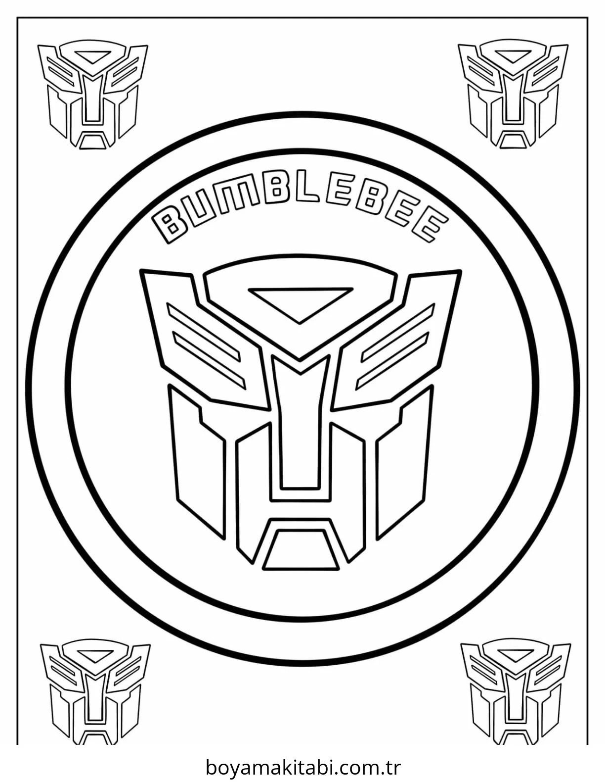 Bumblebee boyama sayfası – evde etkinlik, ücretsiz yazdır
