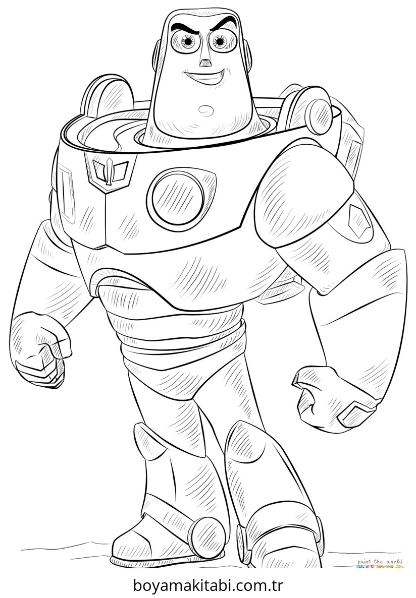 Buzz Lightyear boyama sayfası – boyama etkinliği, çocuk aktivitesi