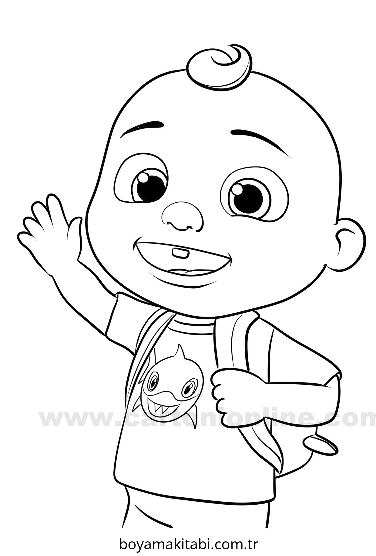 CoComelon boyama sayfası – boyama etkinliği, çocuk aktivitesi