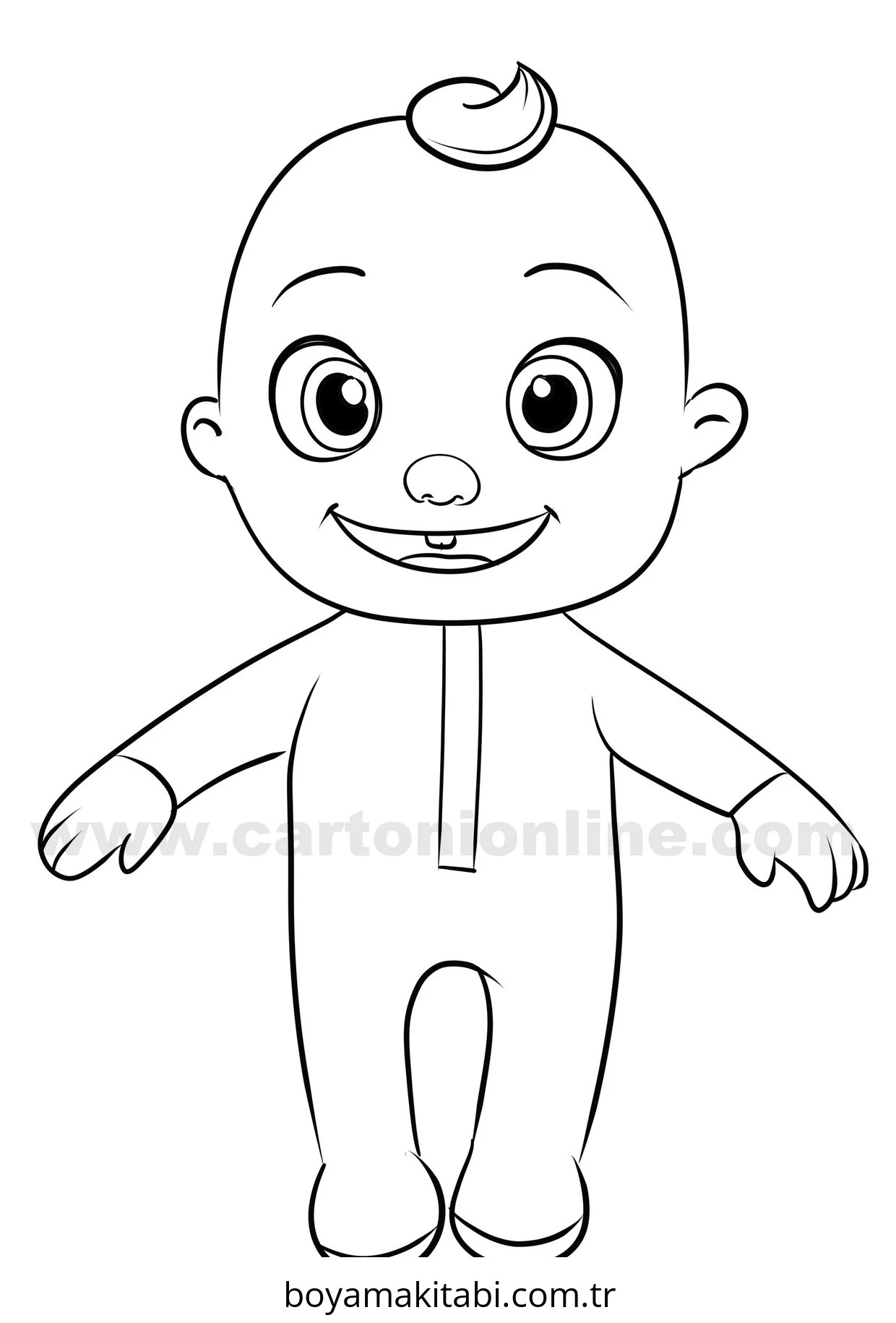 CoComelon boyama sayfası – keyifli zaman, renkli çizimler