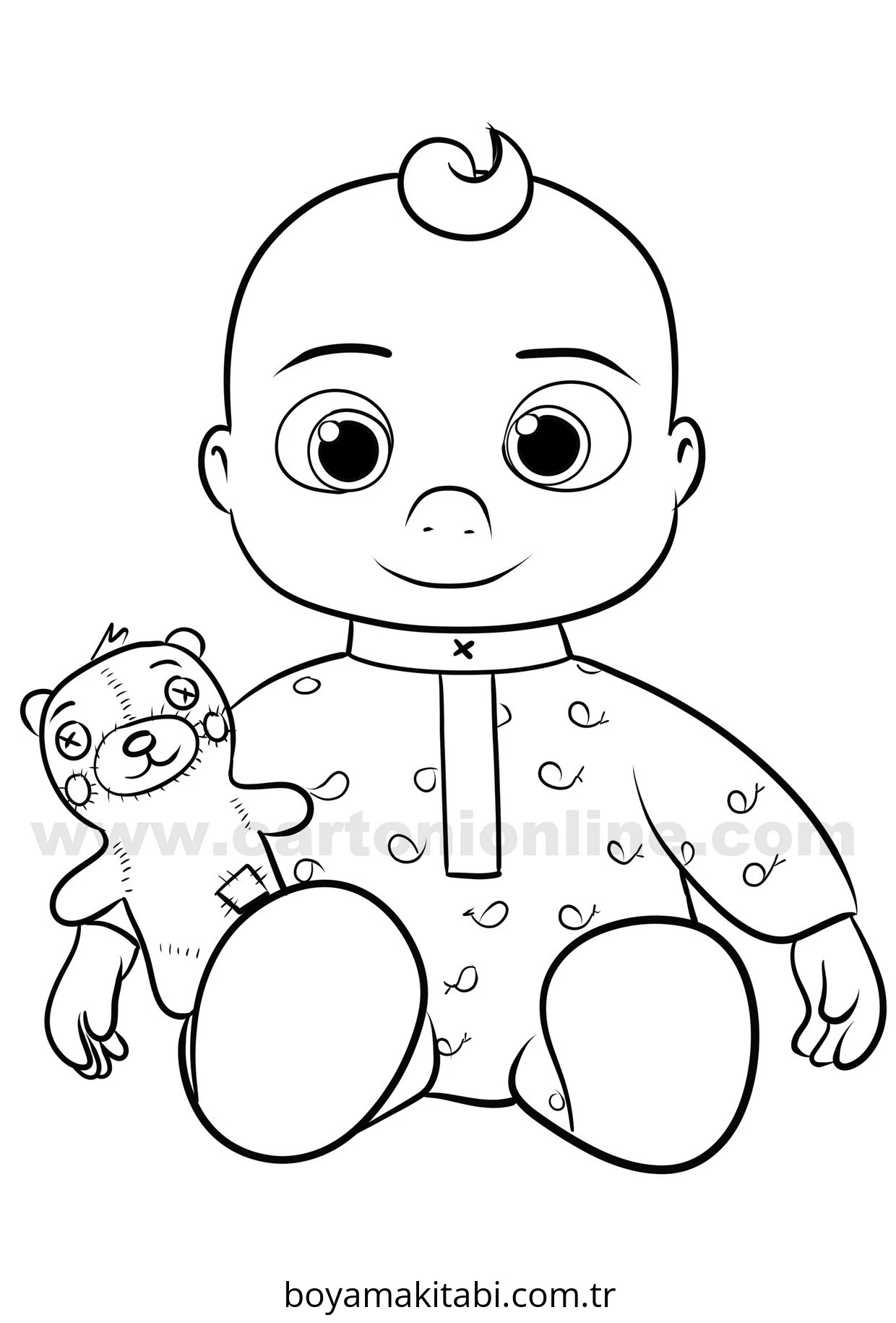 CoComelon boyama sayfası – evde etkinlik, ücretsiz yazdır