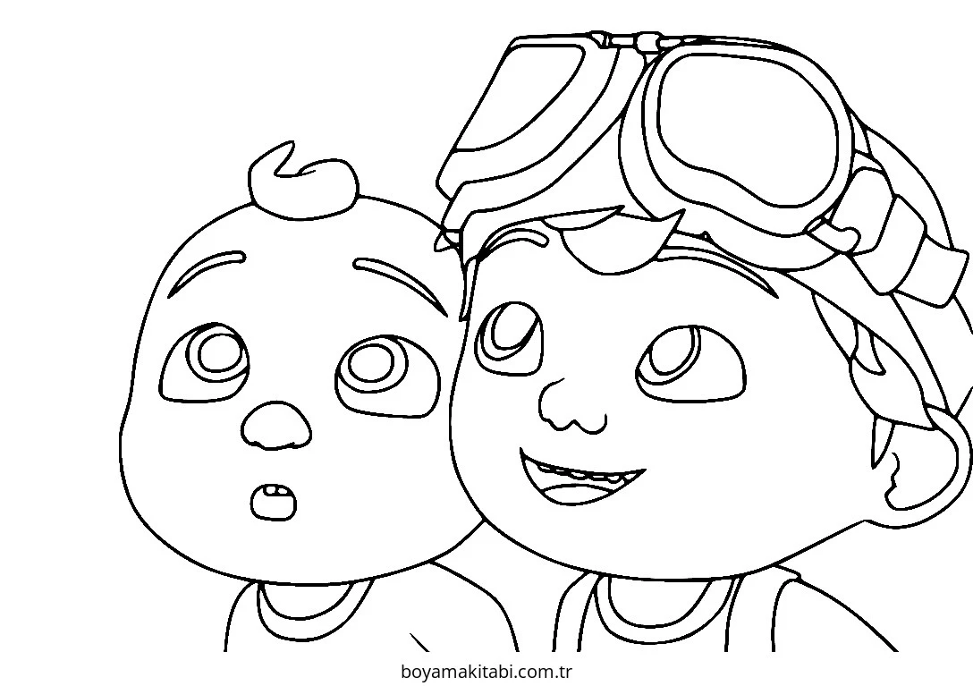 CoComelon boyama sayfası – çocuk aktivitesi, PDF indir