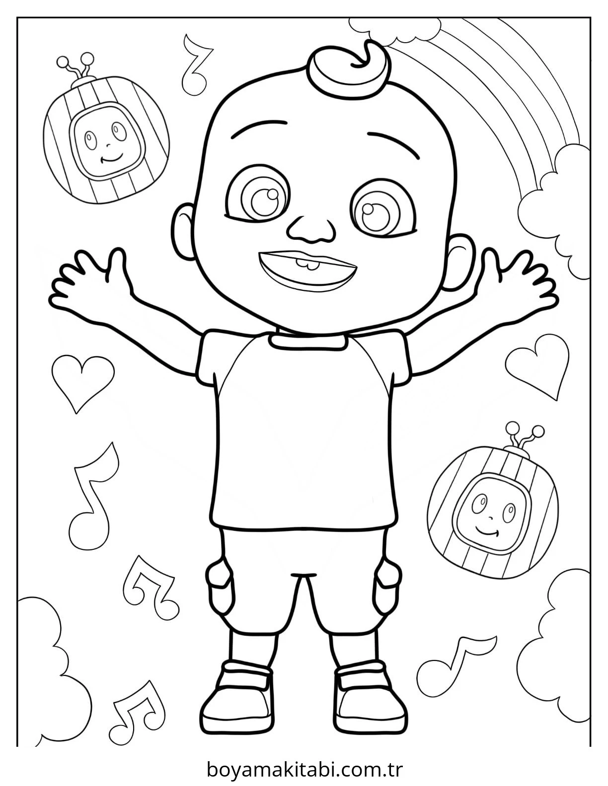 CoComelon boyama sayfası – yaratıcılığı geliştirir, keyifli zaman