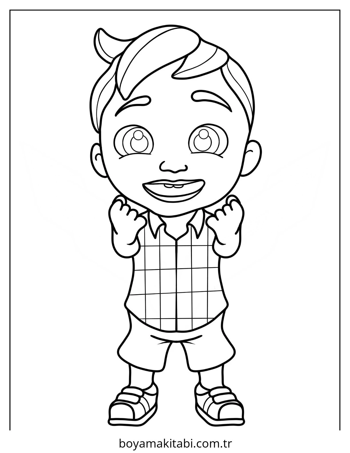 CoComelon boyama sayfası – sevimli karakter, sanatsal çalışma
