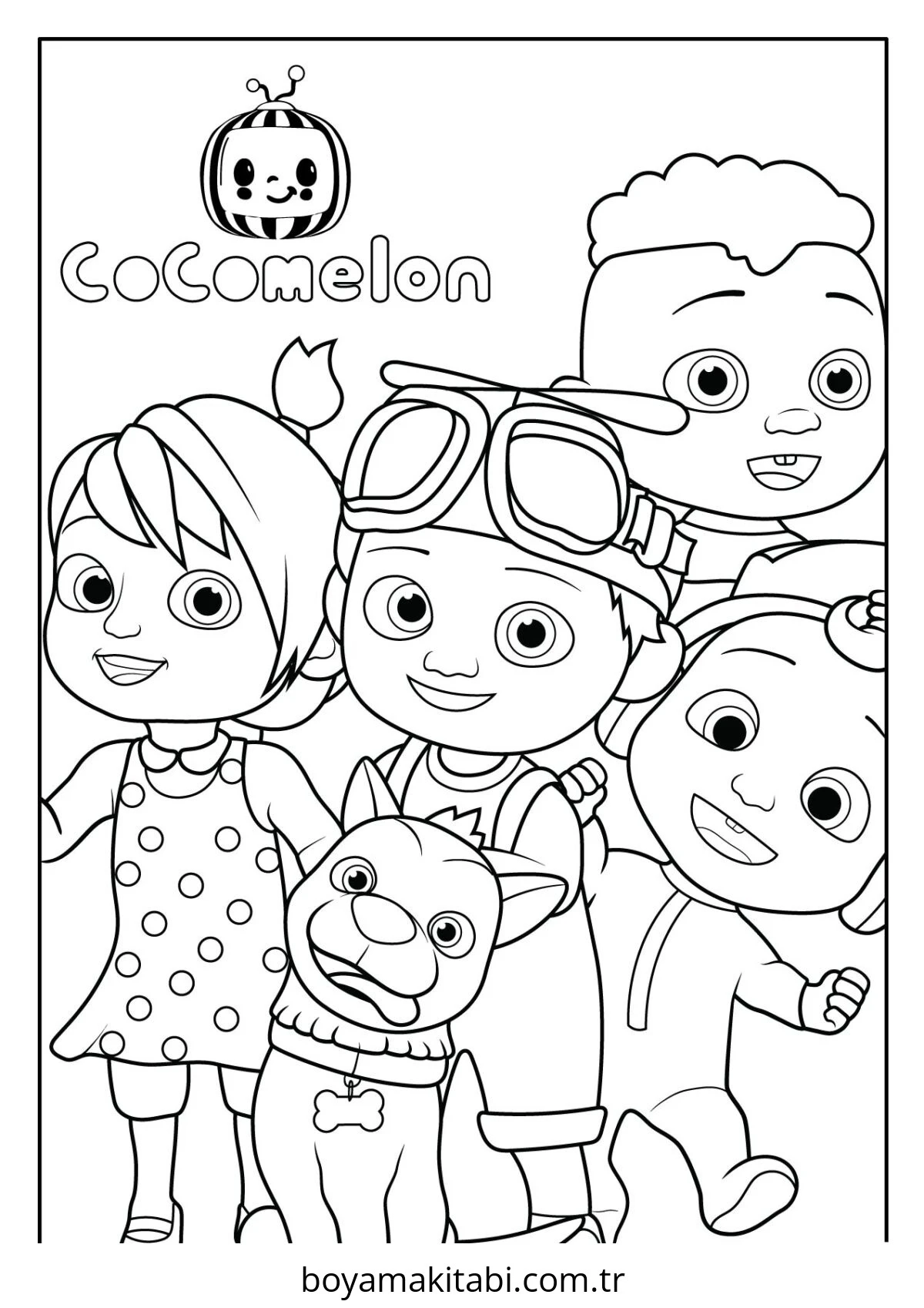 CoComelon boyama sayfası – eğitici aktivite, yaratıcılık