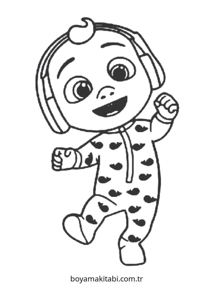CoComelon boyama sayfası – çocuk aktivitesi, PDF indir