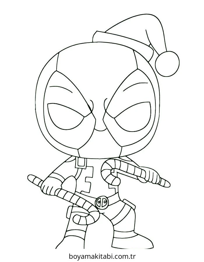 Deadpool boyama sayfası – okul öncesi, evde etkinlik