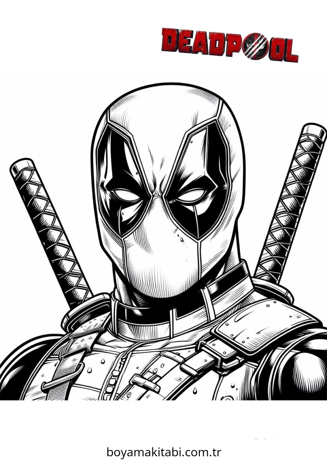 Deadpool boyama sayfası – ücretsiz yazdır, boyama etkinliği