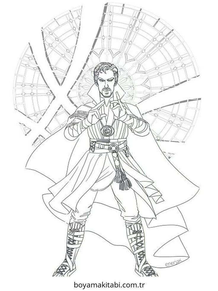 Dr. Strange boyama sayfası – yaratıcılığı geliştirir, keyifli zaman