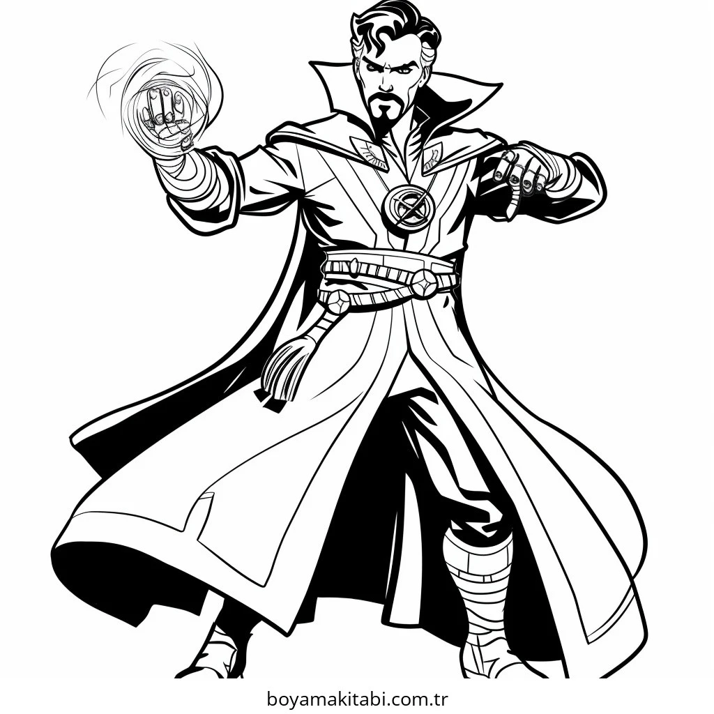Dr. Strange boyama sayfası – ücretsiz yazdır, boyama etkinliği