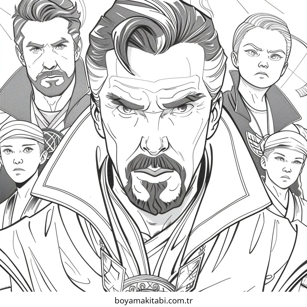 Dr. Strange boyama sayfası – okul öncesi, evde etkinlik