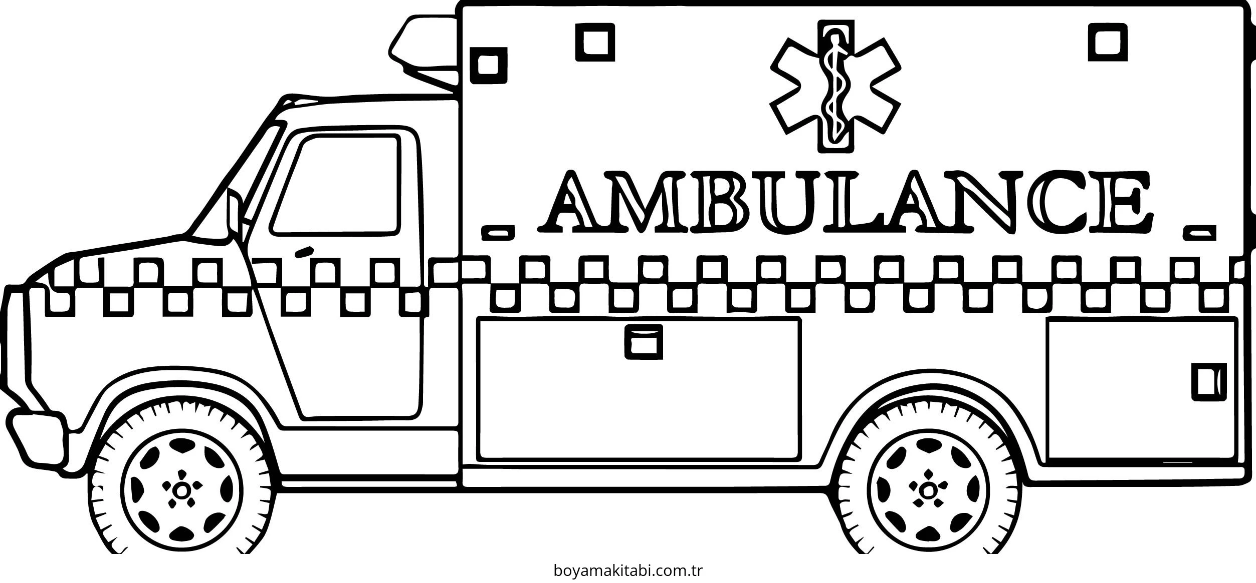 Ambulans boyama sayfası – ücretsiz yazdır, boyama etkinliği