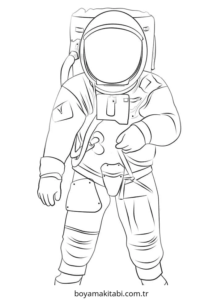 Astronot boyama sayfası – yaratıcılığı geliştirir, keyifli zaman
