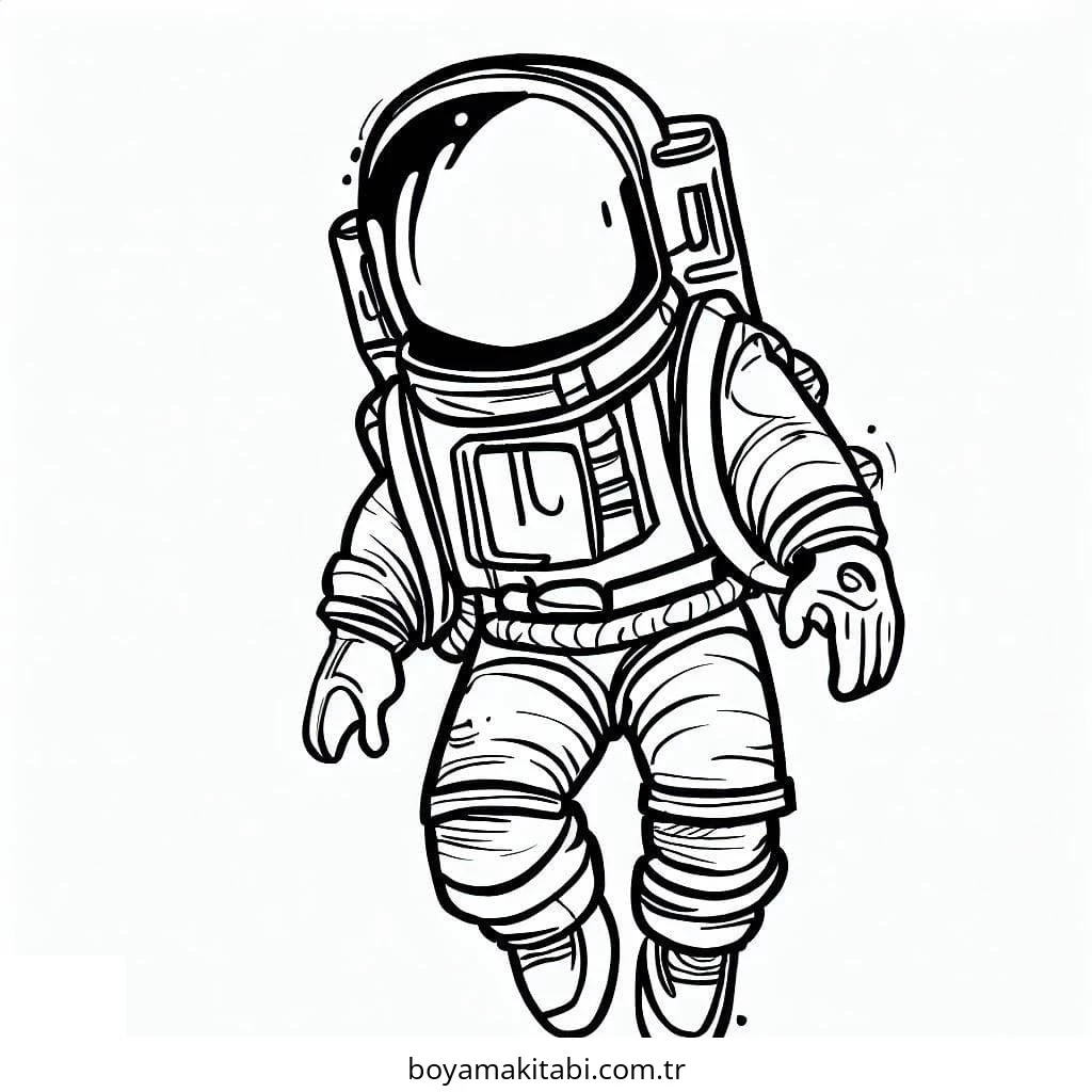 Astronot boyama sayfası – boyama etkinliği, çocuk aktivitesi